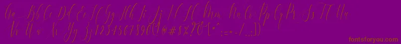 CharlotteCalligraphyR1 Font – Brown Fonts on Purple Background