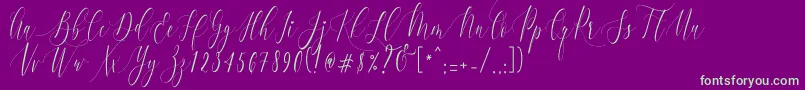 CharlotteCalligraphyR1 Font – Green Fonts on Purple Background