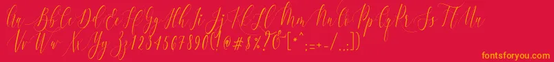 CharlotteCalligraphyR1 Font – Orange Fonts on Red Background