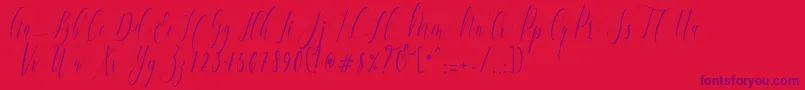 Fonte CharlotteCalligraphyR1 – fontes roxas em um fundo vermelho