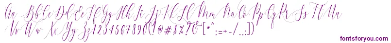 CharlotteCalligraphyR1 Font – Purple Fonts on White Background