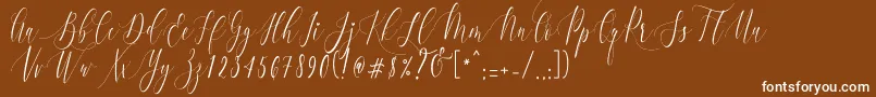 Fonte CharlotteCalligraphyR1 – fontes brancas em um fundo marrom