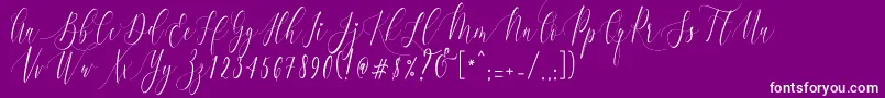 CharlotteCalligraphyR1 Font – White Fonts on Purple Background