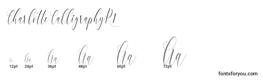 Размеры шрифта CharlotteCalligraphyR1