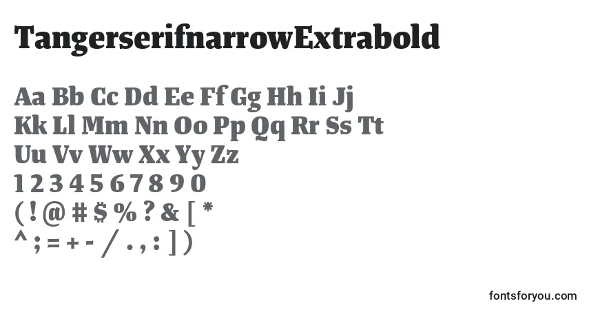 Шрифт TangerserifnarrowExtrabold – алфавит, цифры, специальные символы