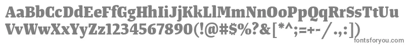 TangerserifnarrowExtrabold-fontti – harmaat kirjasimet valkoisella taustalla