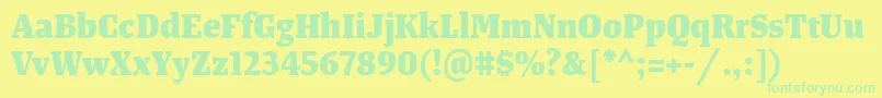 TangerserifnarrowExtrabold Font – Green Fonts on Yellow Background