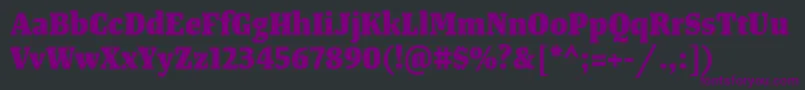 Шрифт TangerserifnarrowExtrabold – фиолетовые шрифты на чёрном фоне