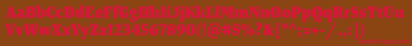 TangerserifnarrowExtrabold Font – Red Fonts on Brown Background