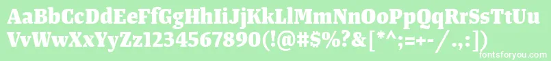 TangerserifnarrowExtrabold Font – White Fonts on Green Background