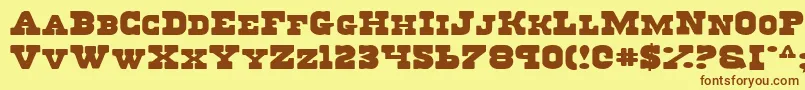 RegulatorsExpanded Font – Brown Fonts on Yellow Background