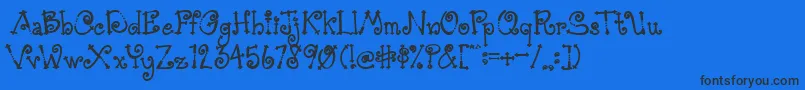 AustieBostSimpleSimon-Schriftart – Schwarze Schriften auf blauem Hintergrund