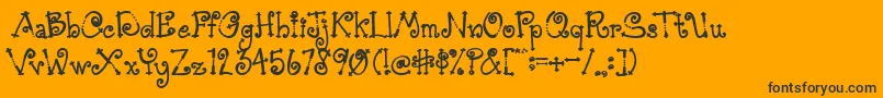 AustieBostSimpleSimon-Schriftart – Schwarze Schriften auf orangefarbenem Hintergrund