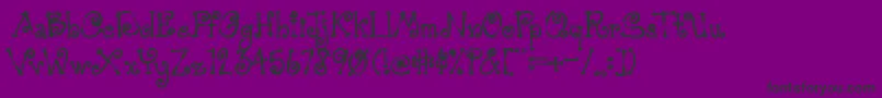 AustieBostSimpleSimon-Schriftart – Schwarze Schriften auf violettem Hintergrund