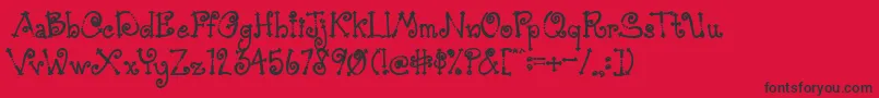 AustieBostSimpleSimon-fontti – mustat fontit punaisella taustalla