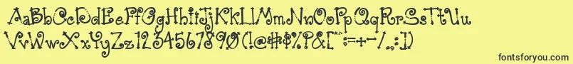 AustieBostSimpleSimon Font – Black Fonts on Yellow Background