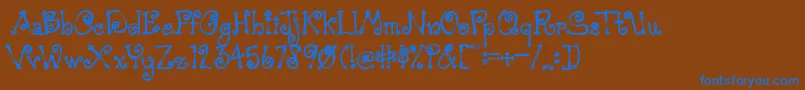 Шрифт AustieBostSimpleSimon – синие шрифты на коричневом фоне