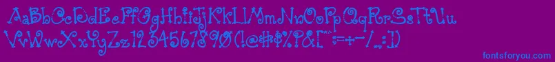 フォントAustieBostSimpleSimon – 紫色の背景に青い文字