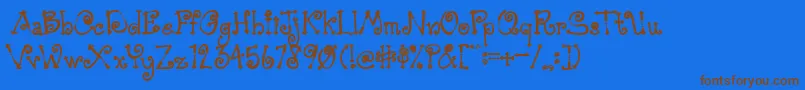 AustieBostSimpleSimon Font – Brown Fonts on Blue Background