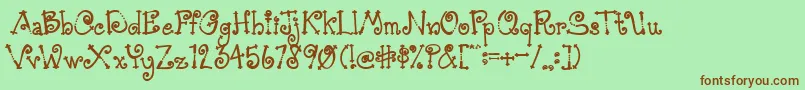 AustieBostSimpleSimon Font – Brown Fonts on Green Background