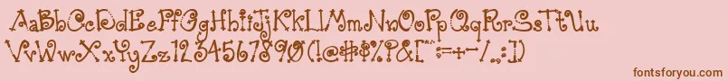 Шрифт AustieBostSimpleSimon – коричневые шрифты на розовом фоне