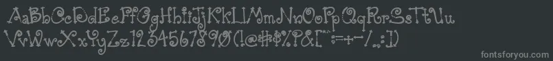 AustieBostSimpleSimon-fontti – harmaat kirjasimet mustalla taustalla