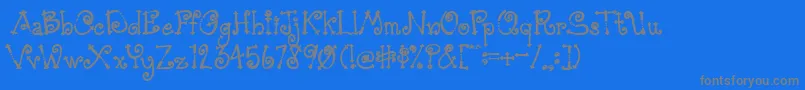AustieBostSimpleSimon-fontti – harmaat kirjasimet sinisellä taustalla