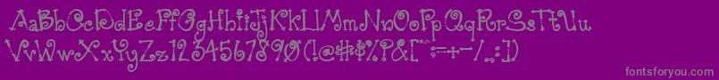 フォントAustieBostSimpleSimon – 紫の背景に灰色の文字