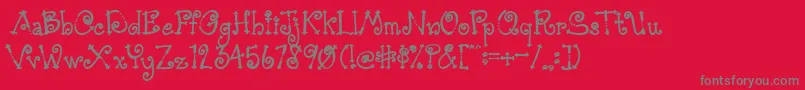 AustieBostSimpleSimon-Schriftart – Graue Schriften auf rotem Hintergrund