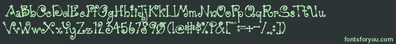 AustieBostSimpleSimon-Schriftart – Grüne Schriften auf schwarzem Hintergrund
