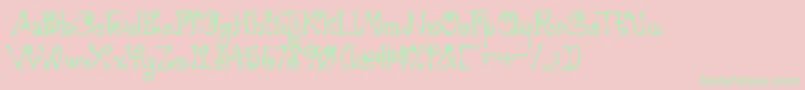 Шрифт AustieBostSimpleSimon – зелёные шрифты на розовом фоне