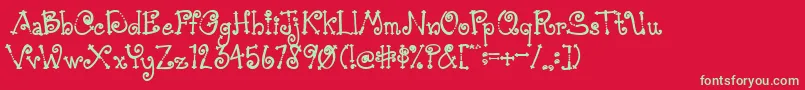 AustieBostSimpleSimon Font – Green Fonts on Red Background