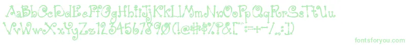 AustieBostSimpleSimon-Schriftart – Grüne Schriften auf weißem Hintergrund