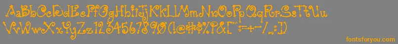 フォントAustieBostSimpleSimon – オレンジの文字は灰色の背景にあります。
