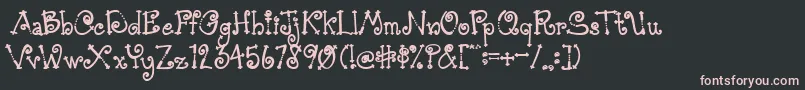 AustieBostSimpleSimon-fontti – vaaleanpunaiset fontit mustalla taustalla