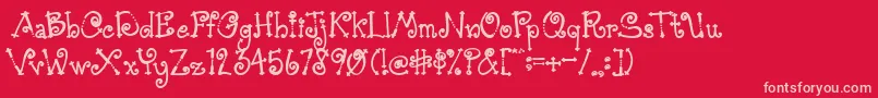 Шрифт AustieBostSimpleSimon – розовые шрифты на красном фоне