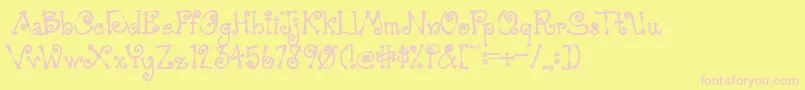 AustieBostSimpleSimon Font – Pink Fonts on Yellow Background