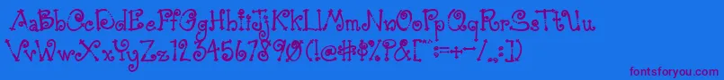Шрифт AustieBostSimpleSimon – фиолетовые шрифты на синем фоне