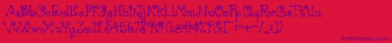 AustieBostSimpleSimon-fontti – violetit fontit punaisella taustalla