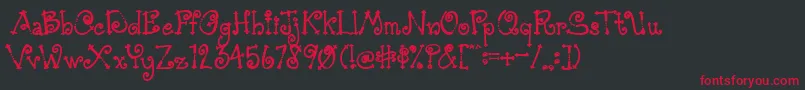 Шрифт AustieBostSimpleSimon – красные шрифты на чёрном фоне