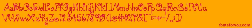 AustieBostSimpleSimon Font – Red Fonts on Orange Background