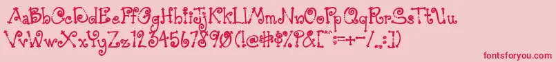 フォントAustieBostSimpleSimon – ピンクの背景に赤い文字