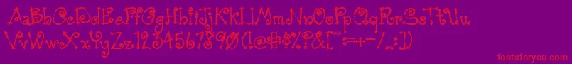 AustieBostSimpleSimon Font – Red Fonts on Purple Background