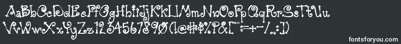 Шрифт AustieBostSimpleSimon – белые шрифты на чёрном фоне