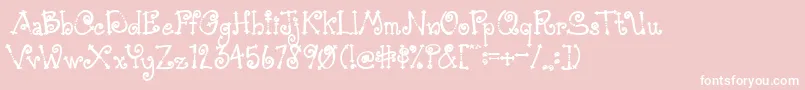 AustieBostSimpleSimon-Schriftart – Weiße Schriften auf rosa Hintergrund