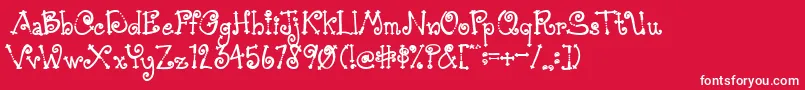 Шрифт AustieBostSimpleSimon – белые шрифты на красном фоне