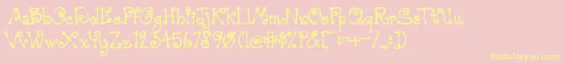 Шрифт AustieBostSimpleSimon – жёлтые шрифты на розовом фоне