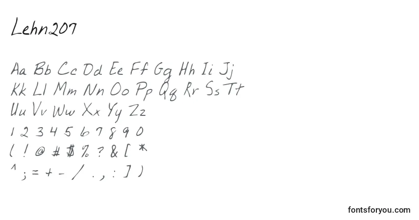 Czcionka Lehn207 – alfabet, cyfry, specjalne znaki