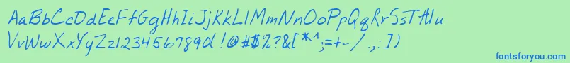 フォントLehn207 – 青い文字は緑の背景です。