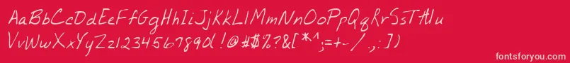 Lehn207 Font – Pink Fonts on Red Background